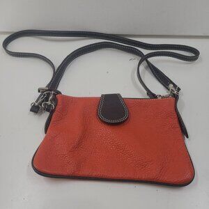 Zagara made in Italy Women's Leather Crossbody Purse Bag Orange One Size Snap Fr